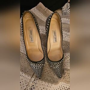 Jimmy Choo Black Studded High Heel Pumps